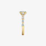 "Zalen" 0.59 Carat Oval Cut Lab Grown Diamond Shoulder Engagement Ring HLM378