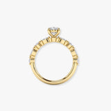"Zalen" 0.59 Carat Oval Cut Lab Grown Diamond Shoulder Engagement Ring HLM378