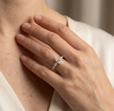 "Zalen" 0.59 Carat Oval Cut Lab Grown Diamond Shoulder Engagement Ring HLM378
