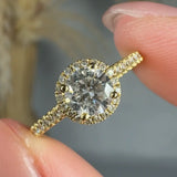 "Zareen" 0.5 Carat Round Cut Natural Diamond Shoulder Engagement Ring HR337