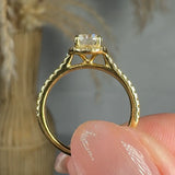 "Zareen" 0.5 Carat Round Cut Natural Diamond Shoulder Engagement Ring HR337