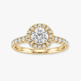 "Zareen" 0.5 Carat Round Cut Natural Diamond Shoulder Engagement Ring HR337