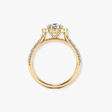 "Zareen" 0.5 Carat Round Cut Natural Diamond Shoulder Engagement Ring HR337