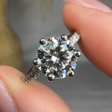 "Zarela" 1.7 Carat Round Cut Diamond Shoulder Engagement Ring HLR512 HEERA DIAMONDS