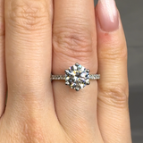 "Zarela" 1.7 Carat Round Cut Diamond Shoulder Engagement Ring HLR512 HEERA DIAMONDS