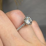 "Zarela" 1.7 Carat Round Cut Diamond Shoulder Engagement Ring HLR512 HEERA DIAMONDS