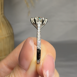 "Zarela" 1.7 Carat Round Cut Diamond Shoulder Engagement Ring HLR512 HEERA DIAMONDS