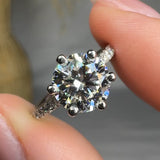 "Zarela" 1.7 Carat Round Cut Natural Diamond Shoulder Engagement Ring HLR512 HEERA DIAMONDS