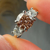 "Zarellea" 1.04 Carat Pink Round Cut Trilogy Diamond Engagement Ring HLR630 HEERA DIAMONDS