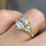"Zavek" 1.73 Carat Oval Cut Lab Grown Diamond Shoulder Engagement Ring HLR498