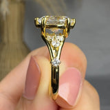 "Zavek" 1.73 Carat Oval Cut Lab Grown Diamond Shoulder Engagement Ring HLR498