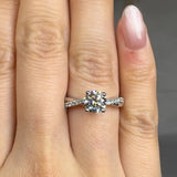 "Zelion" 1 Carat Round Cut Lab Grown Diamond Shoulder Engagement Ring HLR567