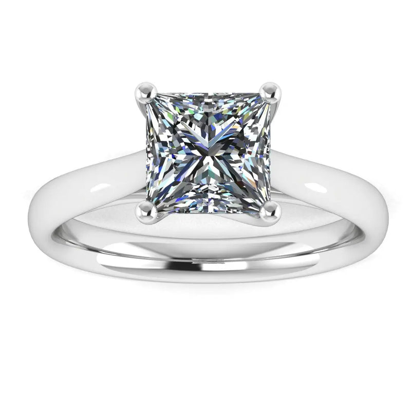 "Zella" Solitaire Princess Cut Diamond Engagement Ring SSPC07 - HEERA DIAMONDS