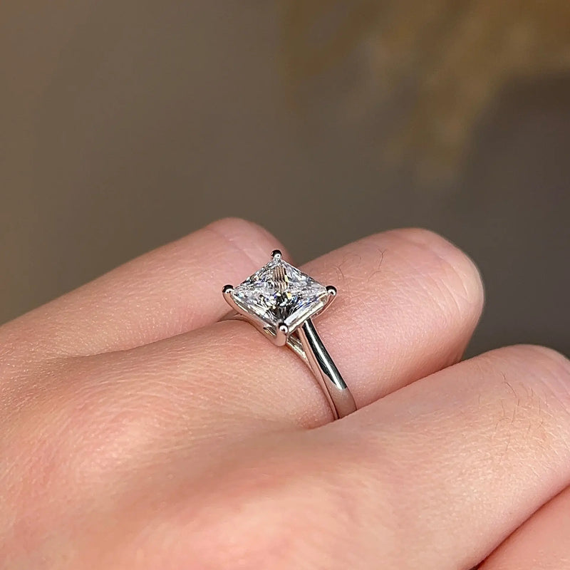 "Zella" Solitaire Princess Cut Diamond Engagement Ring SSPC07 - HEERA DIAMONDS