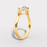 "Zena" Round Cut 2 Carat Trilogy 18kt Yellow Gold Engagement Ring UHRB10 HEERA DIAMONDS
