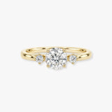 "Zena" Round Cut 2 Carat Trilogy 18kt Yellow Gold Engagement Ring UHRB10