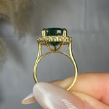 "Zenvyx" Green 7.19 Carat Emerald Cut Natural Diamond Engagement Ring HR842 HEERA DIAMONDS