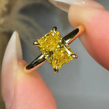 "Zeravon" 1 Carat Yellow Radiant Cut Lab Grown Diamond Engagement Ring HLM521 HEERA DIAMONDS