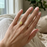 "Zeravon" 1 Carat Yellow Radiant Cut Lab Grown Diamond Engagement Ring HLM521