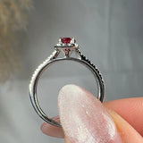 "Zevoria" Ruby 0.73 Carat Oval Cut Diamond Shoulder Engagement Ring RAM592R HEERA DIAMONDS
