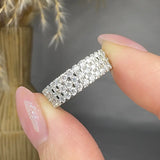 "Zexen" 1.05 Carat Round Cut Natural Diamond Half Eternity Ring MDR4224