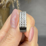 "Zexen" 1.05 Carat Round Cut Natural Diamond Half Eternity Ring MDR4224