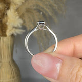 "Zeylan" Blue Sapphire 0.5 Carat Emerald Cut Natural Diamond Engagement Ring HR1325 HEERA DIAMONDS