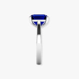 "Zeylan" Blue Sapphire 0.5 Carat Emerald Cut Natural Diamond Engagement Ring HR1325