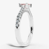 "Zilia" 1.01 Carat Pink Lab Grown Emerald Cut Diamond Shoulder Engagement Ring HEERA DIAMONDS