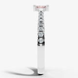 "Zilia" 1.01 Carat Pink Lab Grown Emerald Cut Diamond Shoulder Engagement Ring HEERA DIAMONDS