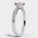 "Zilia" 1.01 Carat Pink Lab Grown Emerald Cut Diamond Shoulder Engagement Ring HEERA DIAMONDS