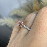"Zilia" Pink Lab Grown Emerald Cut Diamond Shoulder Engagement Ring HEERA DIAMONDS