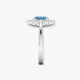 "Zirethra" Blue Sapphire 4 Carat Oval Cut Lab Grown Diamond Engagement Ring HLM30