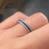 "Zireva" Round Cut Blue Sapphire 0.5 Carat Diamond Engagement Ring HR73 HEERA DIAMONDS