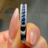 "Zireva" Round Cut Blue Sapphire 0.5 Carat Diamond Engagement Ring HR73 HEERA DIAMONDS