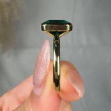 "Zirexen" Green 3 Carat Emerald Cut Diamond Engagement Ring HLR526 HEERA DIAMONDS