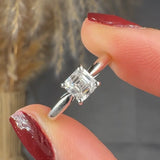 "Ziven" 0.66 Carat Asscher Cut Natural Diamond Solitaire Engagement Ring MDC762