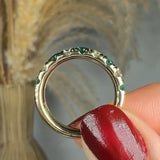 "Zor" Emerald Green 0.75 Carat Natural Diamond Half Eternity Ring HR1780 HEERA DIAMONDS
