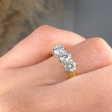 "Zorevina" 0.66 Carat  Round Cut Natural Diamond Trilogy Engagement Ring MDR3708