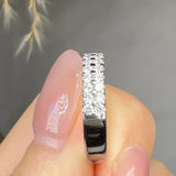 "Zorvane" 0.75 Carat 34 Stone Double Row 3.8mm Natural Diamond Half Eternity Band MDR4140 HEERA DIAMONDS