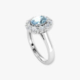 "Zorvella" Aquamarine 1.5 Carat Oval Cut Halo Natural Diamond Engagement Ring HR1951