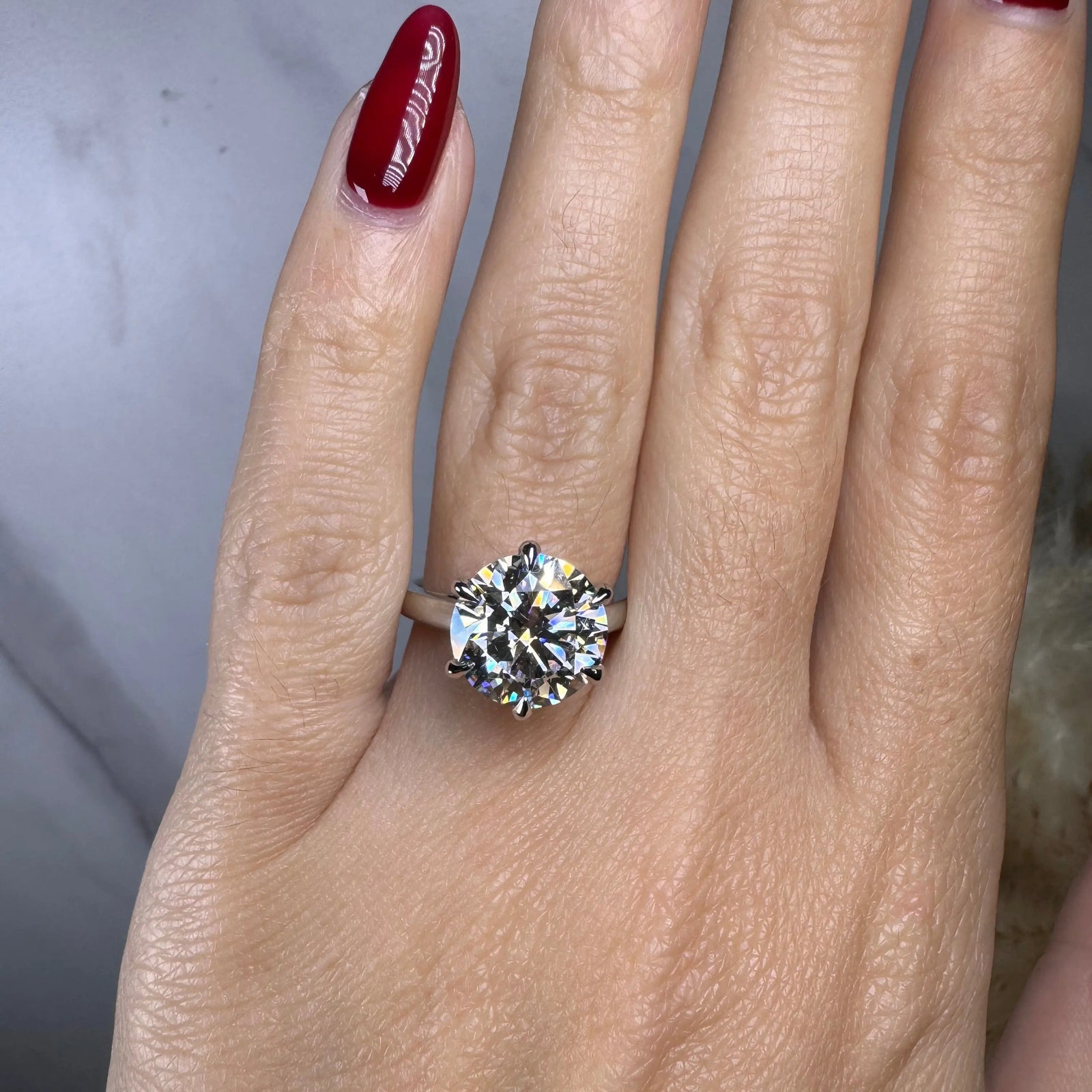 Zues Round Cut 10 Carat Solitaire Diamond Engagement Ring HEERA