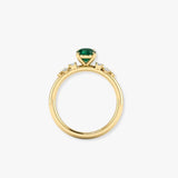 "Zyelle" Green 4.1 Carat Oval Cut Natural Diamond Shoulder Engagement Ring HR2046