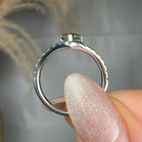 "Zynthera" Green 1.5 Carat Pear Cut Natural Diamond Shoulder Engagement Ring HR1500 HEERA DIAMONDS