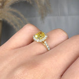 "Zynthor" Yellow 1 Carat Cushion Cut Lab Grown Diamond Shoulder Engagement Ring HLM32 HEERA DIAMONDS