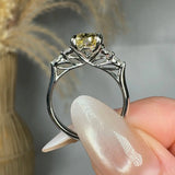 "Zyphora" 2 Carat Yellow Oval Cut Lab Grown Diamond Shoulder Engagement Ring HLR535 HEERA DIAMONDS