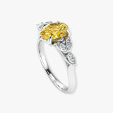 "Zyphora" 2 Carat Yellow Oval Cut Lab Grown Diamond Shoulder Engagement Ring HLR535