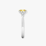 "Zyphora" 2 Carat Yellow Oval Cut Lab Grown Diamond Shoulder Engagement Ring HLR535