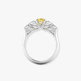 "Zyphora" 2 Carat Yellow Oval Cut Lab Grown Diamond Shoulder Engagement Ring HLR535