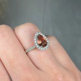 "Zyra" 1.00 Carat Pear Cut Brown Sapphire Diamond Shoulder Engagement Ring HR1471 HEERA DIAMONDS
